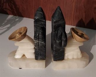 Vintage marble carved bookends