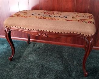 Antique embroidery bench