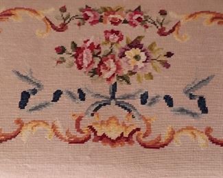 Detail, Antique embroidery bench