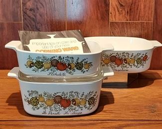 Vintage Corning casserole dishes