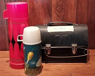 Vintage thermos and lunch pail
