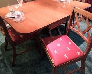 Antique dining room table and 4 chairs