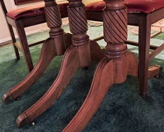 Detail, Antique dining room table and 4 chairs