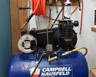 Campbell-Hausfeld 5HP compressor with accessories