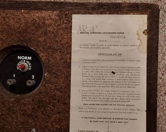 Detail, Vintage Acoustic Research AR-4x bookshelf speakers