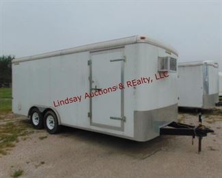 9/2012 Doolittle T.A. enclosed trailer approx 18' 7000lb GVWR, 2-5/16" ball, Vin# 1DGCS182XDM000885, has AC window unit, side door, rear ramp door, there is a wall dividing the inside w/ a door, wire wall mounted racks?, has outlets, interior lights
** NEEDS A TIRE (1 TIRE WON'T HOLD AIR) BRING YOUR OWN AIR COMPRESSOR AND/OR TIRE, JACK, TOOLS, ANYTHING NECESSARY TO CHANGE THE TIRE**