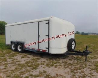 11/1997 Blaire T.A. enclosed trailer approx 20' Vin# 1B9BCFH26W1072324, 7000lb GVWR, 2-5/16" ball, has side door & rear dbl swing doors, has spare tire
