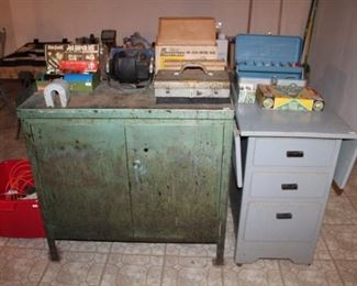 WOOD AND METAL CABINETS