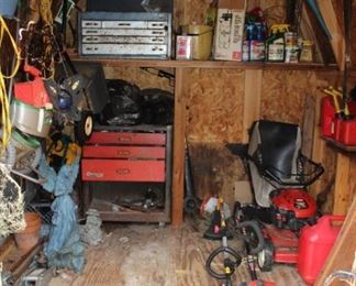 SHED-LAWN EQUPMENT, TOOL BOXES