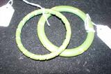 Green Carved Bakelite Bangles