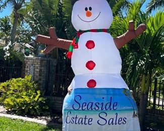 Look for "Sunny" the giant snowman! Estate sale guests will park in the vacant lot located 6 parcels north of the sale home. Addresses will be released Tuesday.