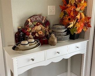 White paint console table 