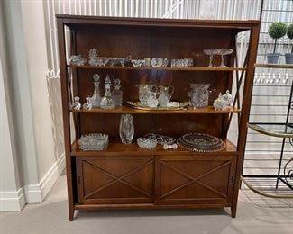 Grange bookshelf, crystal, vintage decor