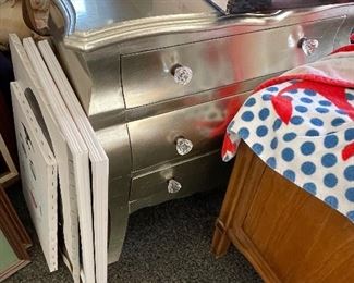 Silver bedside table 