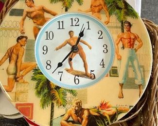 Male pin up clock