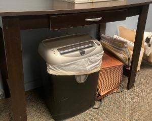 Wood one drawer side table 39 in x 17.5 in