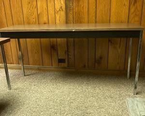 Wood veneer and metal table 5ft x 1.5ft