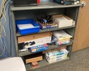 Metal bookshelf 37.5 W x 13.5D x 42 inch H