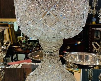 American Brilliant Period Cut Glass Punchbowl circa 1900