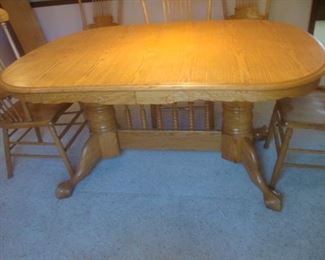 Winners Only  double pedestal oak table