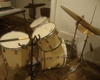 Evans drum set, hi hat cymbals