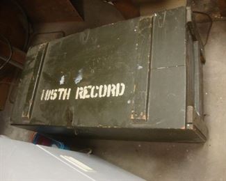 Vintage wooden army footlocker