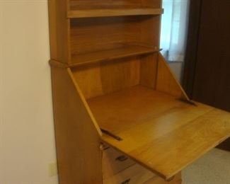 Solid maple drop front desk