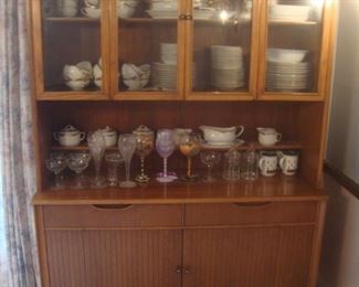 Mid-century Modern teak china cabinet