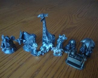 Small pewter animals