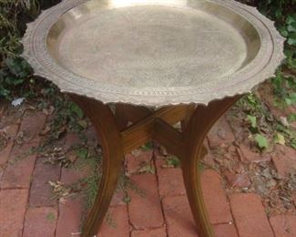Table with brass tray