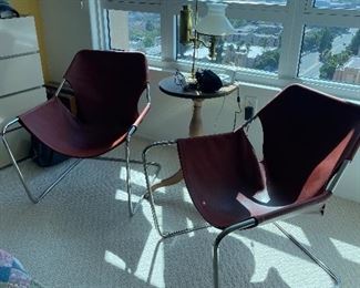 pair of Paulistano Armchairs in leather - designed by Pritzker Recipient Paulo Mendes de Rocha - designed in 1957