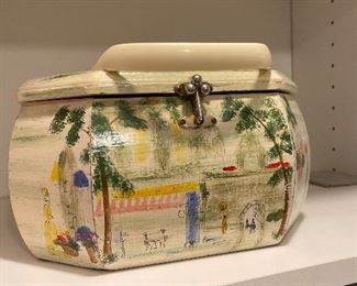 Vintage painted handbag