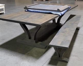 James+ James Expandable (8–10ft) Vera Trestle Table with Bench