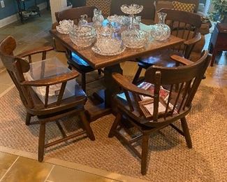 The chair seat and back rock back and forth on the legs.  Really sweet.  