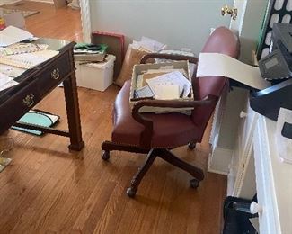 Desk and chair.  Sorry it’s hard to tell much about it.   We will have it staged by Friday I hope.  