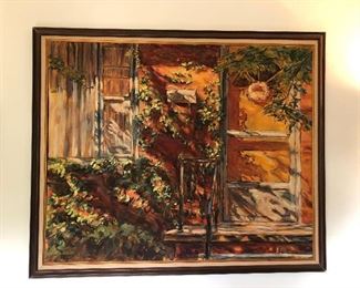 Large Eddie Mitchell oil painting