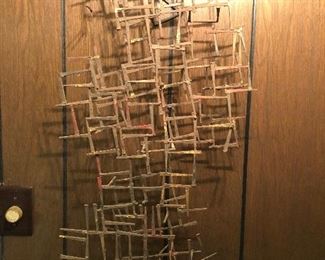 Brutalist wall sculpture