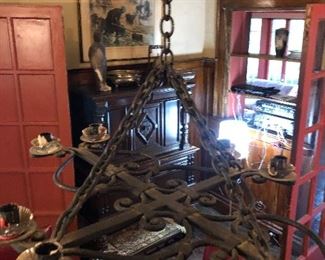 Wrought iron candle chandelier