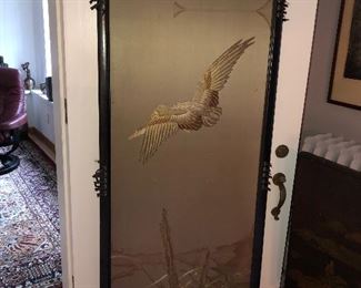 Damaged antique Japanese silk screen