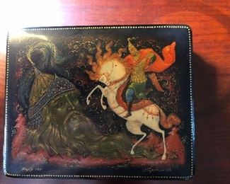 Russian lacquer signed box