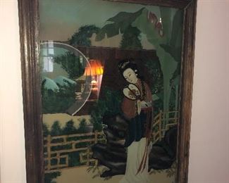 Chinese reverse painting on glass