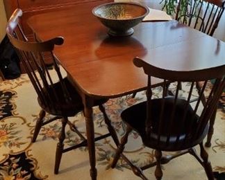 Nichols & Stone Co. Gardner, Mass. Chairs with Walter of Wabash Drop Leaf Table w/ extra leaf not shown.
