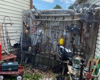 We have added several new items to the outside fence.....check out the Chevy bumper! 