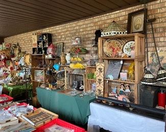 This room is full of special finds, costume jewelry and vintage Christmas......including a 4' pom pom silver tree with color wheel