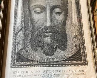 19E Century Gravure du Christ Vera Effigies Sacri Vultus dn Jesu Christi Italy