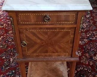 2-Marble Top and Marble lined small table