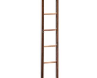 3005
A Brass And Leather Folding Elephant Library Ladder
20th Century
The folding ladder with leather covered sides and brass nail head tacking closing with a latch
Open: 81" H x 12.25" W
Estimate: $600 - $800