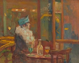 3093
Elie Anatole Pavil
1873-1948, Russian
"Une Demoiselle De Montmartre"

Oil on panel
Signed lower right: E. Pavil; titled and indistinctly inscribed verso
9" H x 11" W
Estimate: $1,000 - $1,500