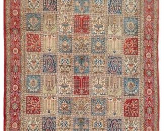 3097
A Kerman Area Rug
Mid-20th Century
Cotton on wool foundation, with a four seasons pattern
10' L x 6'9" W
Estimate: $1,500 - $2,000