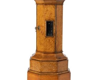 3107
An Edwardian English Postal Box
First-Quarter 20th Century
The oak pillar-form box with brass mounts
24" H x 11" W x 11" D
Estimate: $400 - $600